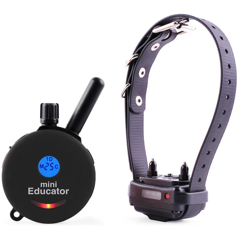 Mini Educator E-Collar Et-300 Et-302 Dog Training Collar System With Remote - 12 Mile Range - Waterproof  Vibration  Sensation - Includes Eoutletdeals Pet Towel (1 Dog System - Et-300 Black)