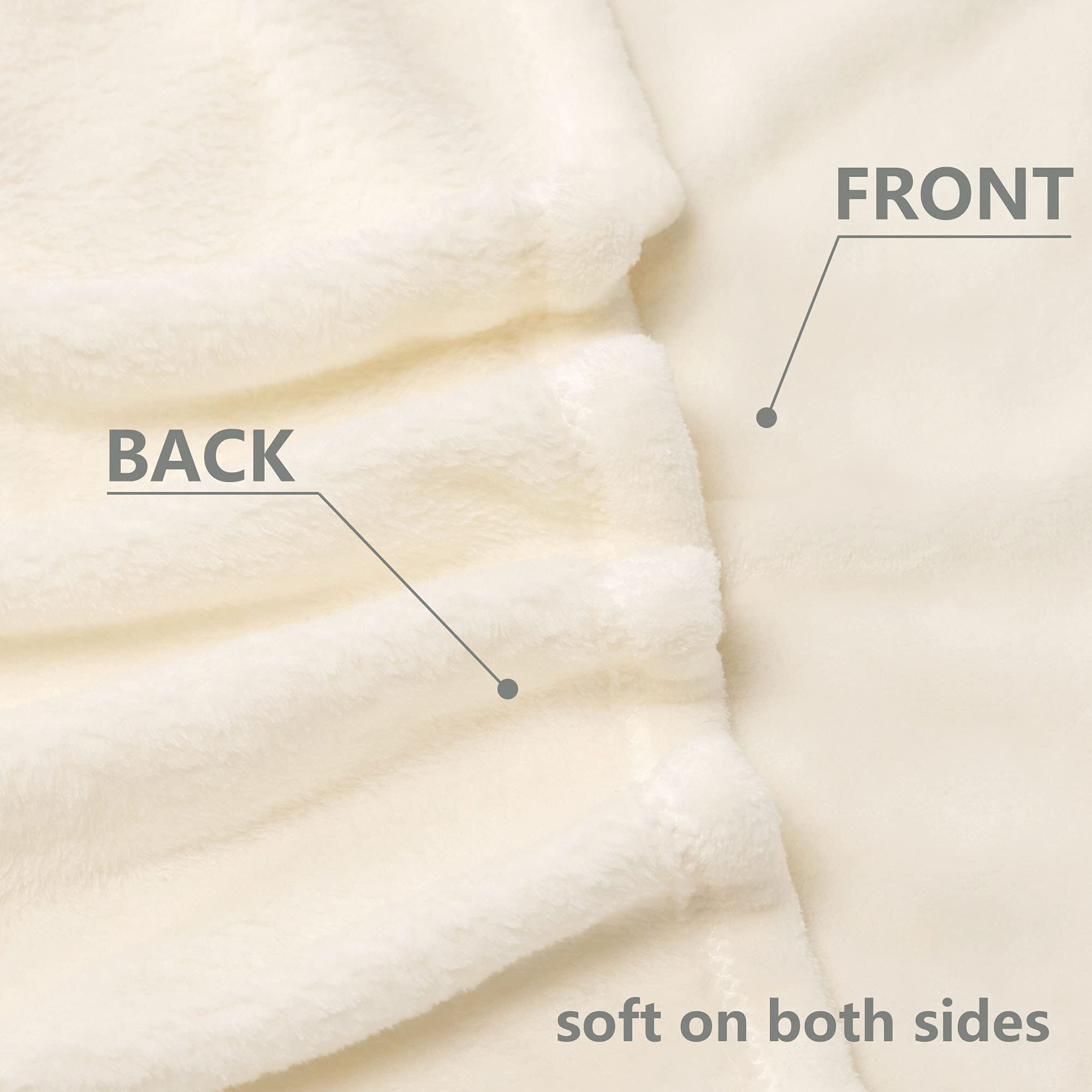 Nanpiper Fleece Blankets  Super Soft Flannel Fuzzy Blanket For Bed Couch  Luxury Cozy Plush Microfiber Blanket-Twin Size Ivory White