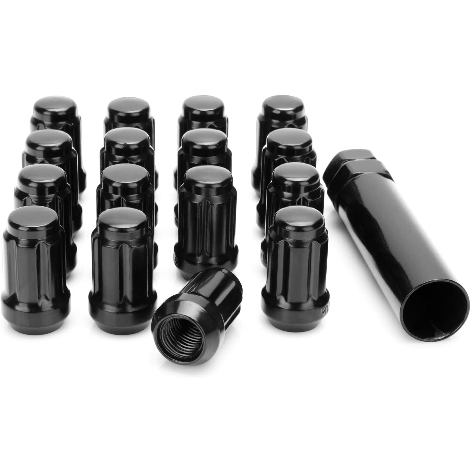 Glorider Atv M12X1.5 Spline Lug Nuts  16Pcs 12X1.5 Lug Nuts Black With 1 Socket Key 12Mmx1.5 Closed End Locking Lug Nuts For Polaris Ranger Rzr Honda Can-Am Pioneer Maverick X3 Talon Outlander Civic