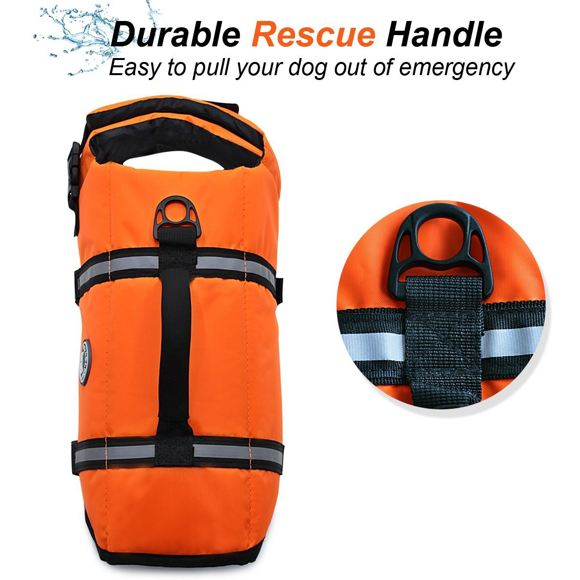 Vivaglory Ripstop Dog Life Jacket For Small Medium Large Dogs Boating  Dog Swimming Vest With Enhanced Buoyancy & Visibility  Bright Orange