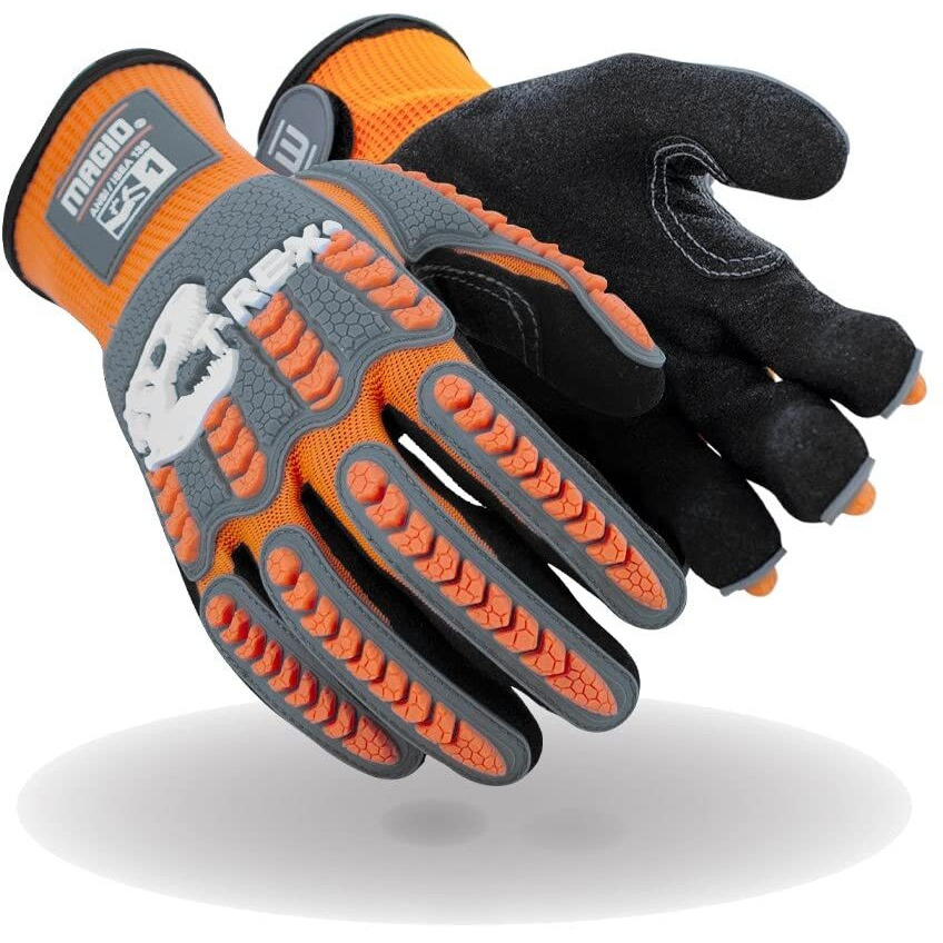 Magid T-Rex Sandy Nitrile Coated Impact-Resistant Work Gloves  1 Pair  Size 9/Large  Trx400