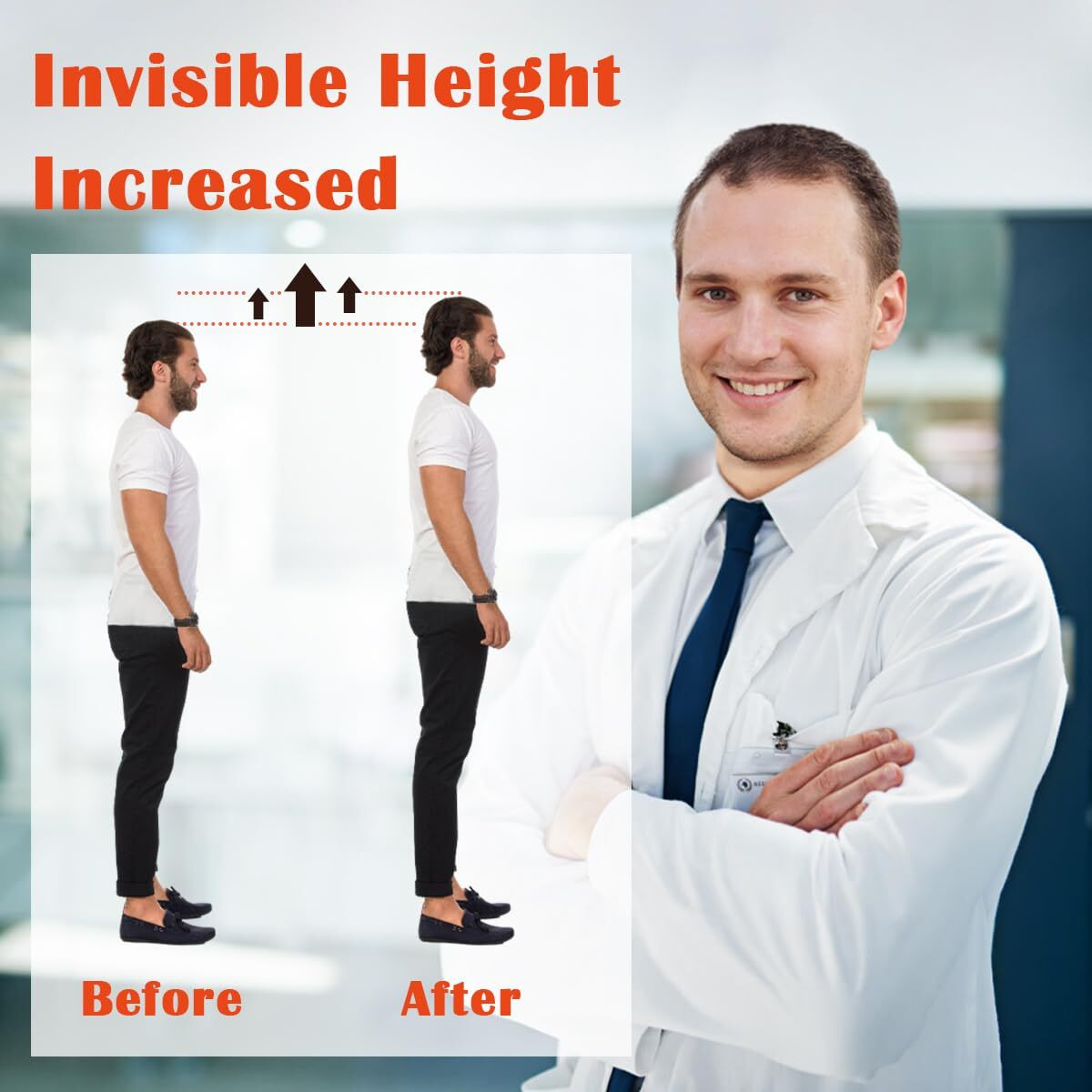 Skyfoot Orthopedic Heel Lift Inserts  Shock Absorption And Cushioning Height Increase Insoles For Achilles Tendonitis Relief  Heel Spurs  Heel Pain And Plantar Fasciitis (Large - 4/5 "" Thick)