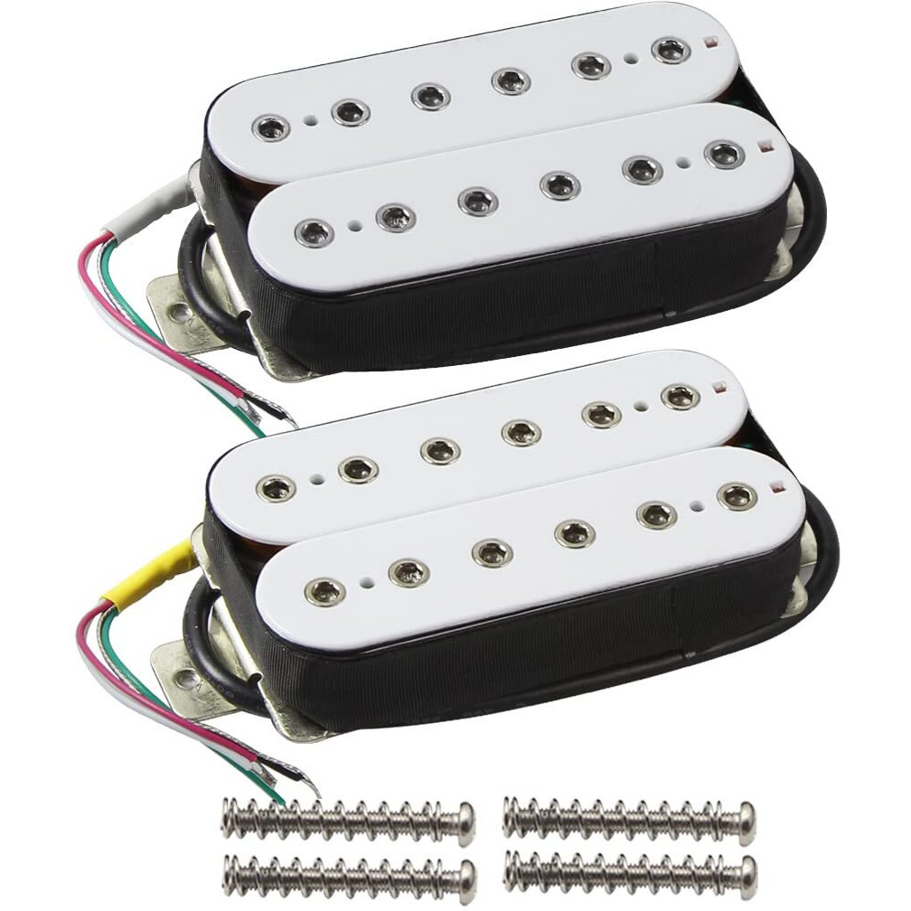 Fleor High Output Alnico 5 Electric Guitar Neck Pickup & Bridge Pickup Humbucker Set White