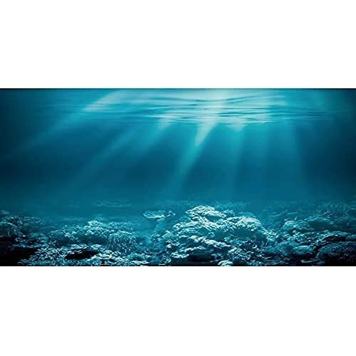 Awert 30X18 Inches Undersea Theme Aquarium Background Sunshine Underwater World Fish Tank Background Durable Polyester Background