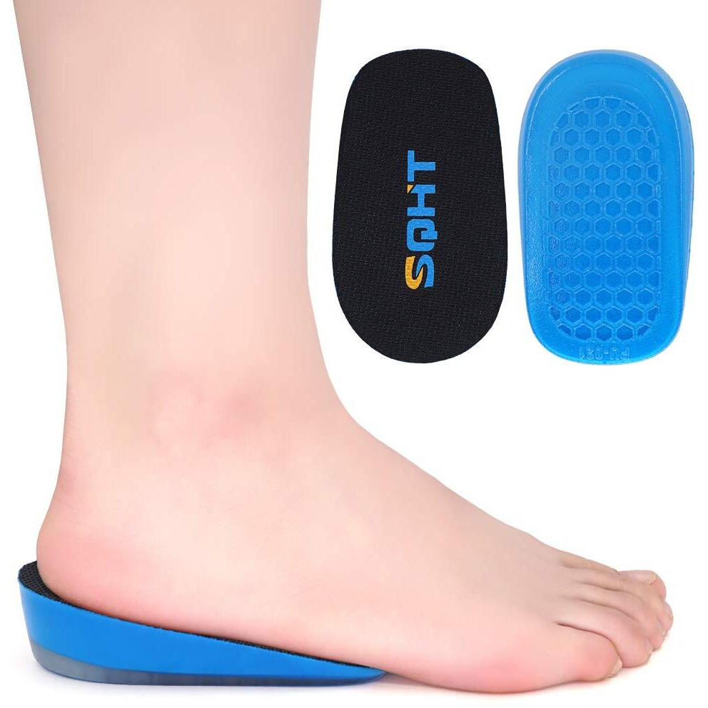 Sqht 's Height Increase Insoles - Heel Shoe Lift Inserts For Achilles Tendonitis And Leg Length Discrepancy  Heel Cushion For Men & Women (Large (1 "" Height))