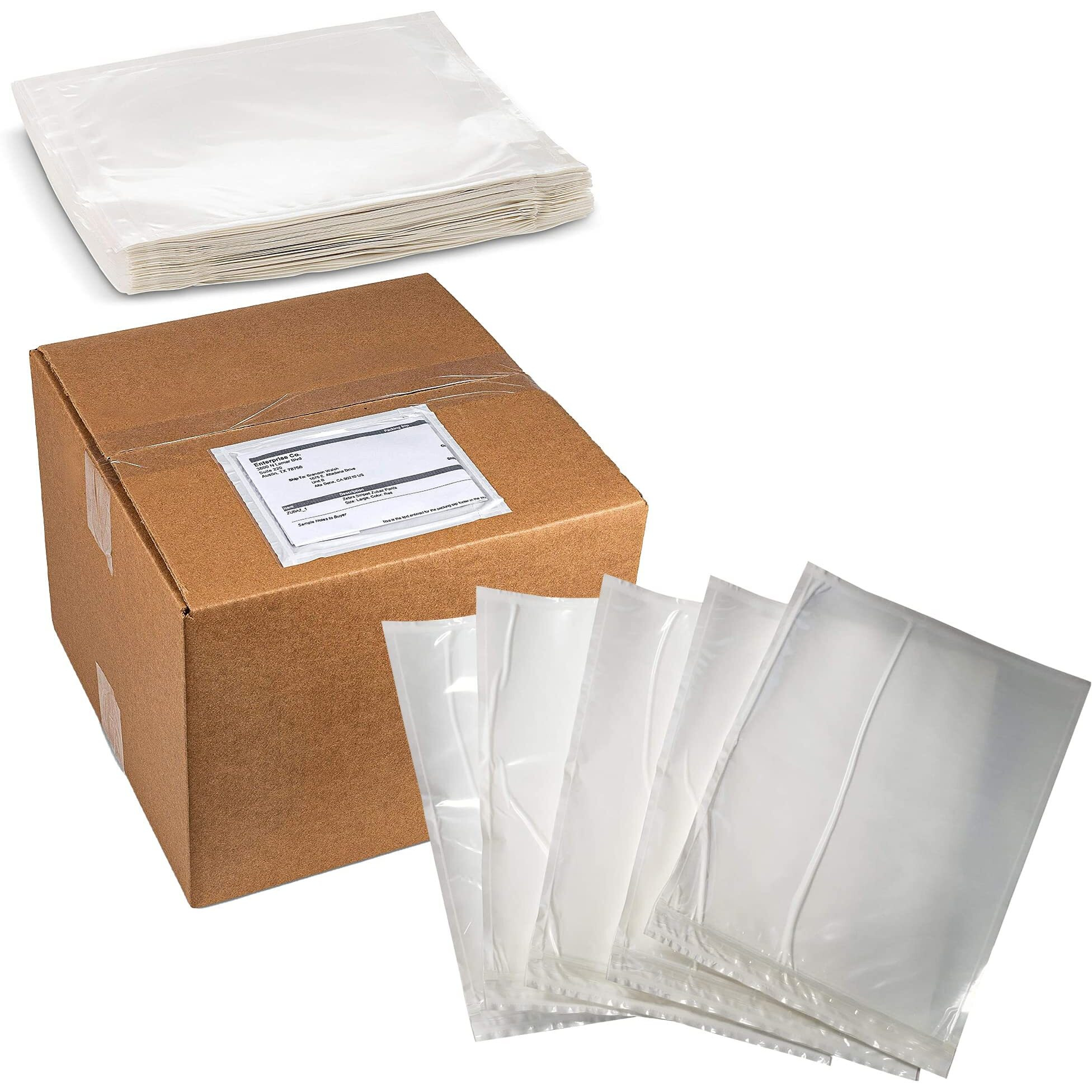 Clear Plastic Small Blank Envelope Pouch For Packing List - Return Label (Not For Standard Shipping Labels)  Documents Keeps Paper Safe While Shipping Size 4