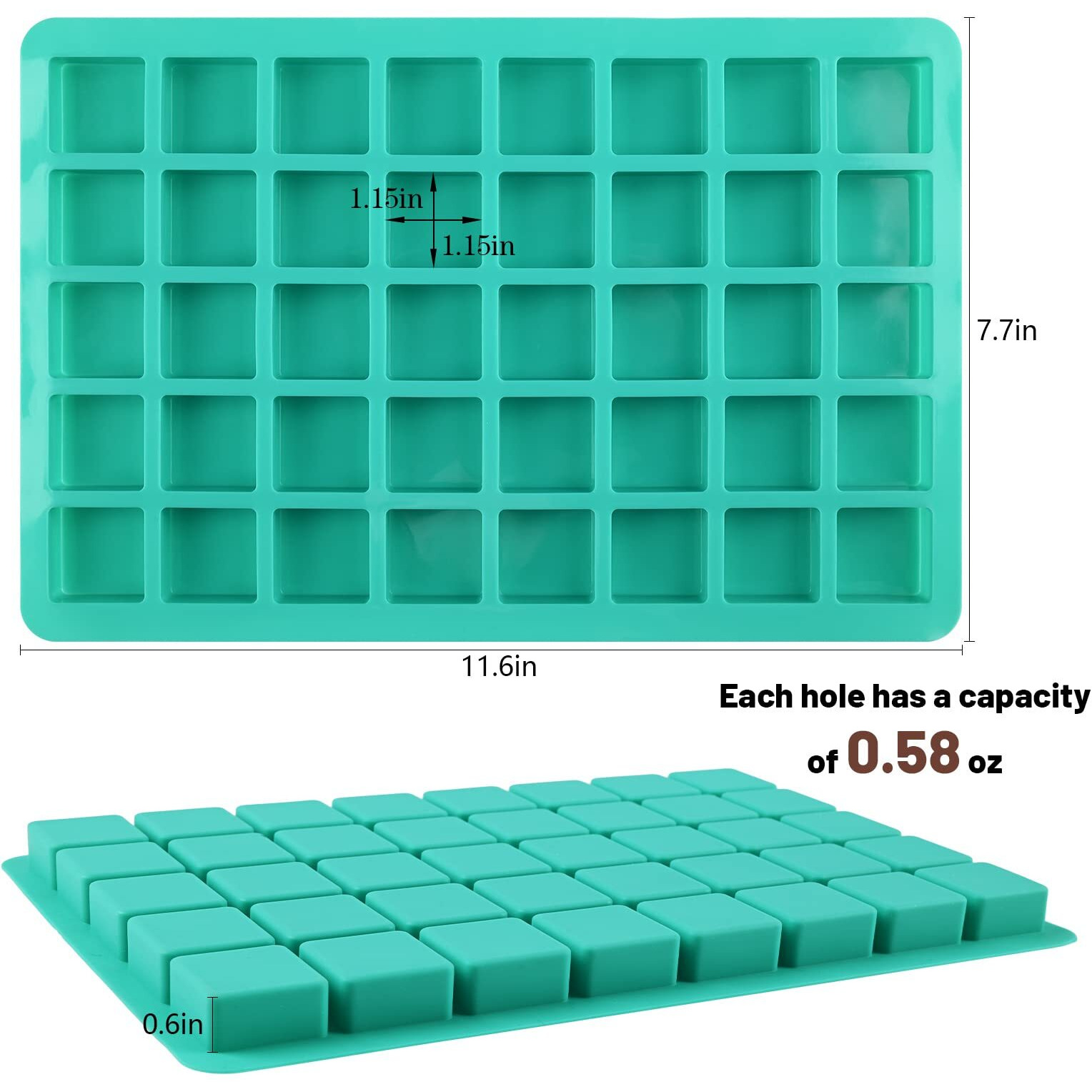 Sakolla 2 Pack Caramel Candy Molds Silicone 40 Cavities Square Silicone Chocolate Molds Mini Cubes Mold For Hard Candy  Ice Cubes  Gummy  Jelly  Truffles