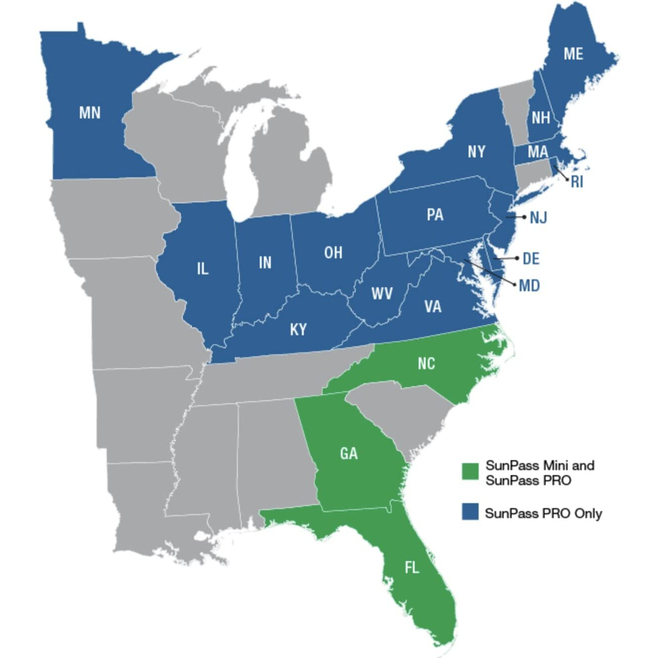 Transponder Direct Sunpass Mini Sticker For Florida Toll  W/Registration Holder - New Version