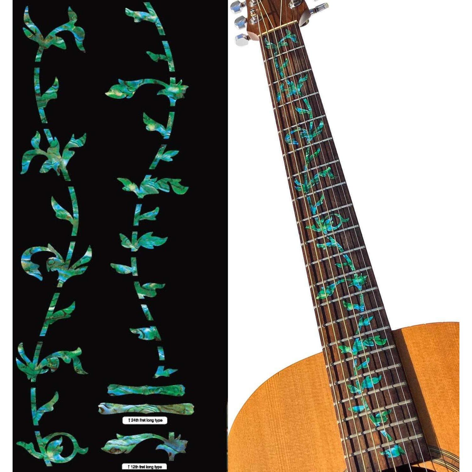 Inlay Sticker Fret Markers For Guitars - Tree Of Life - Abalone Green