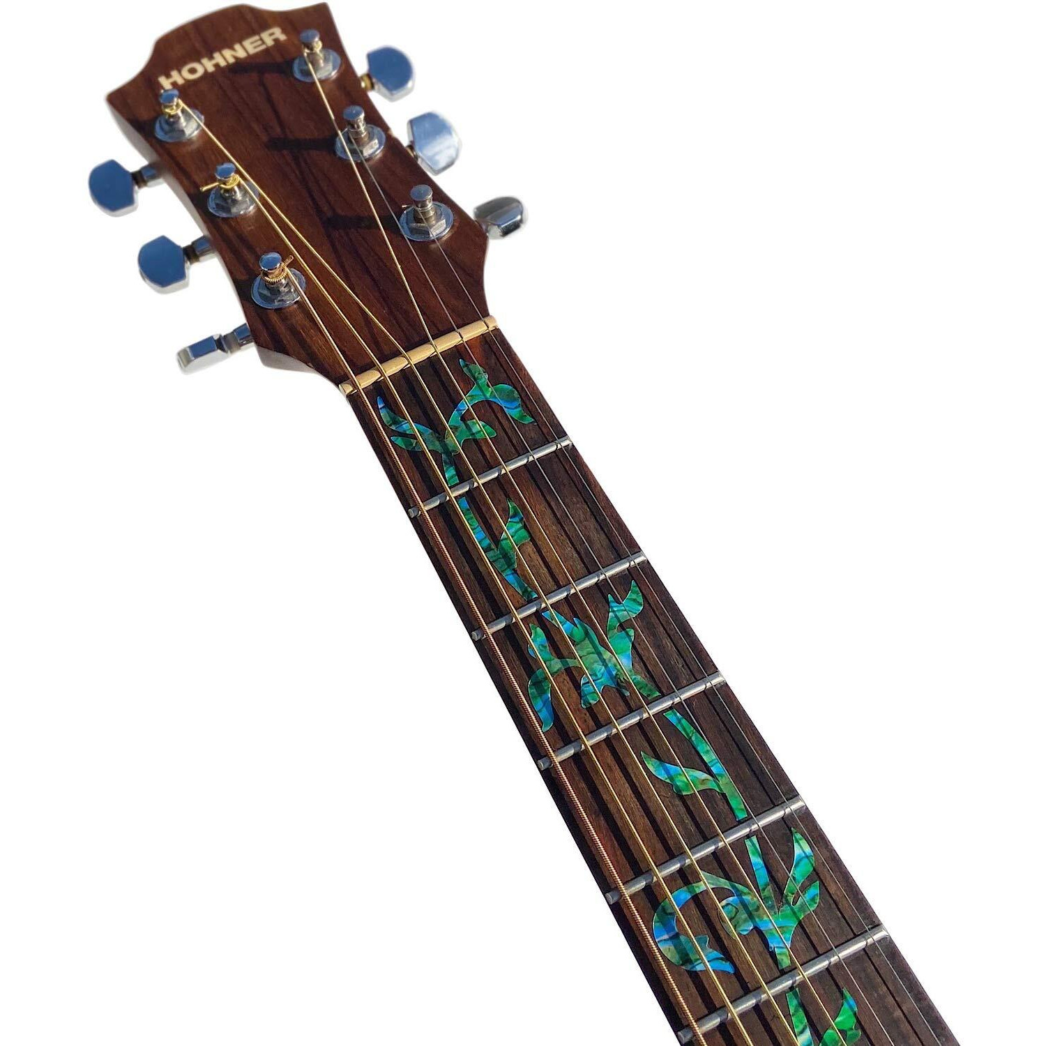 Inlay Sticker Fret Markers For Guitars - Tree Of Life - Abalone Green