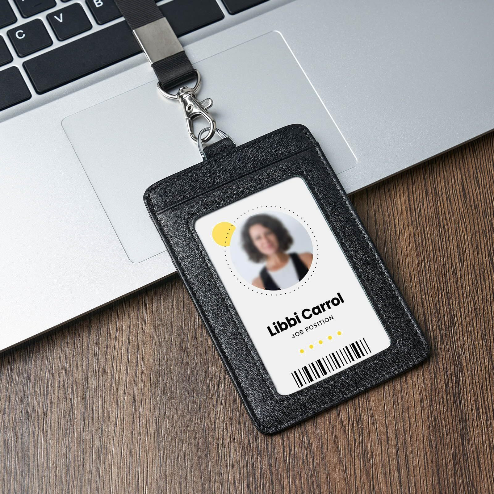 Genuine Leather Id Badge Holder With Lanyard Soft Leather Id Card Holder Up To 20 Colors And Leather Grains To Choose Frommultiple Card Slots Vertical Work Name Badge Case