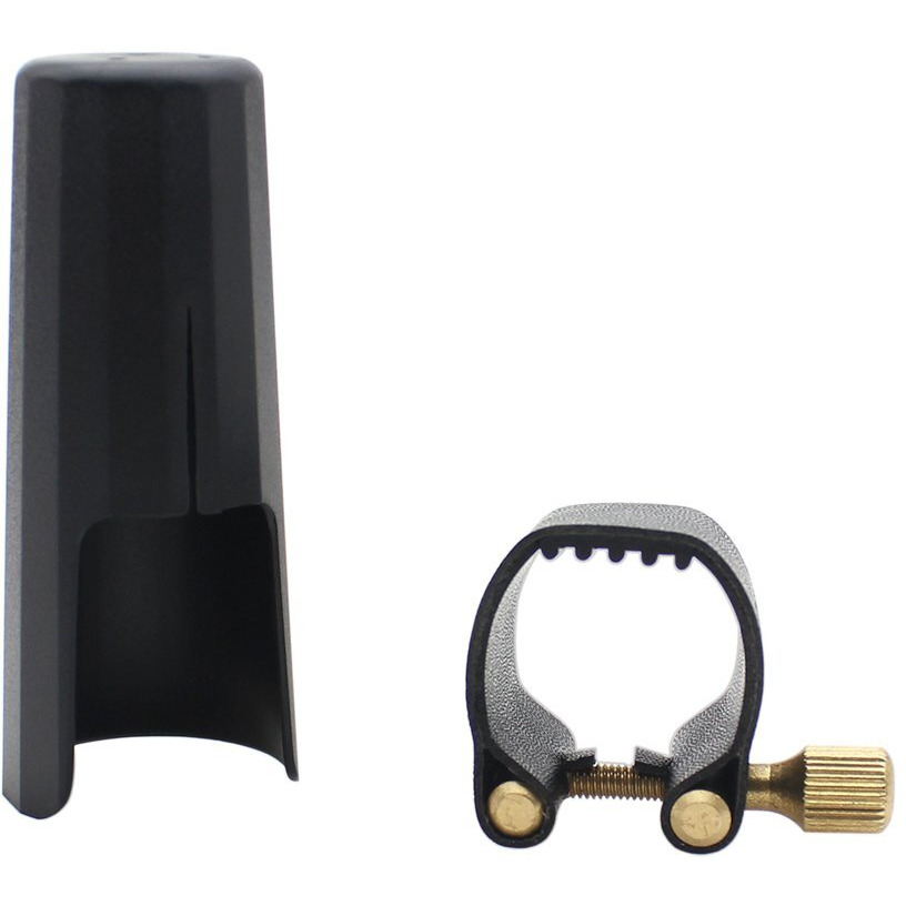 Andoer Leather Ligature Fastener With Plastic Cap For Tenor Sax Saxphone Bakelite Mouthpiece