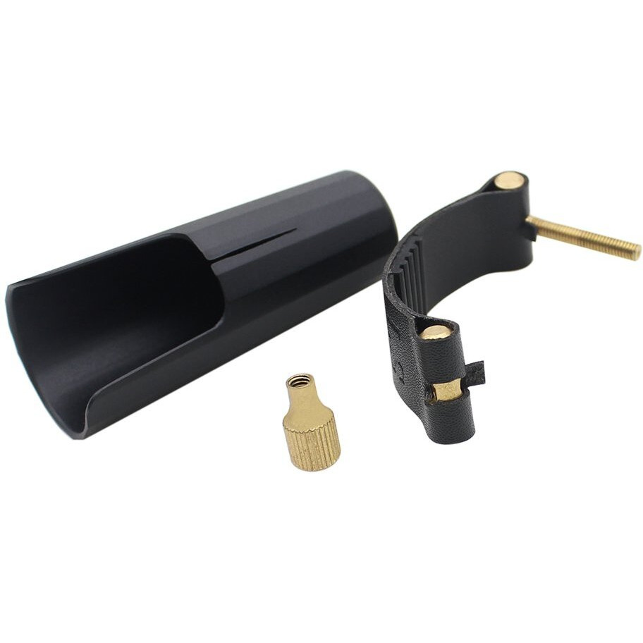 Andoer Leather Ligature Fastener With Plastic Cap For Tenor Sax Saxphone Bakelite Mouthpiece