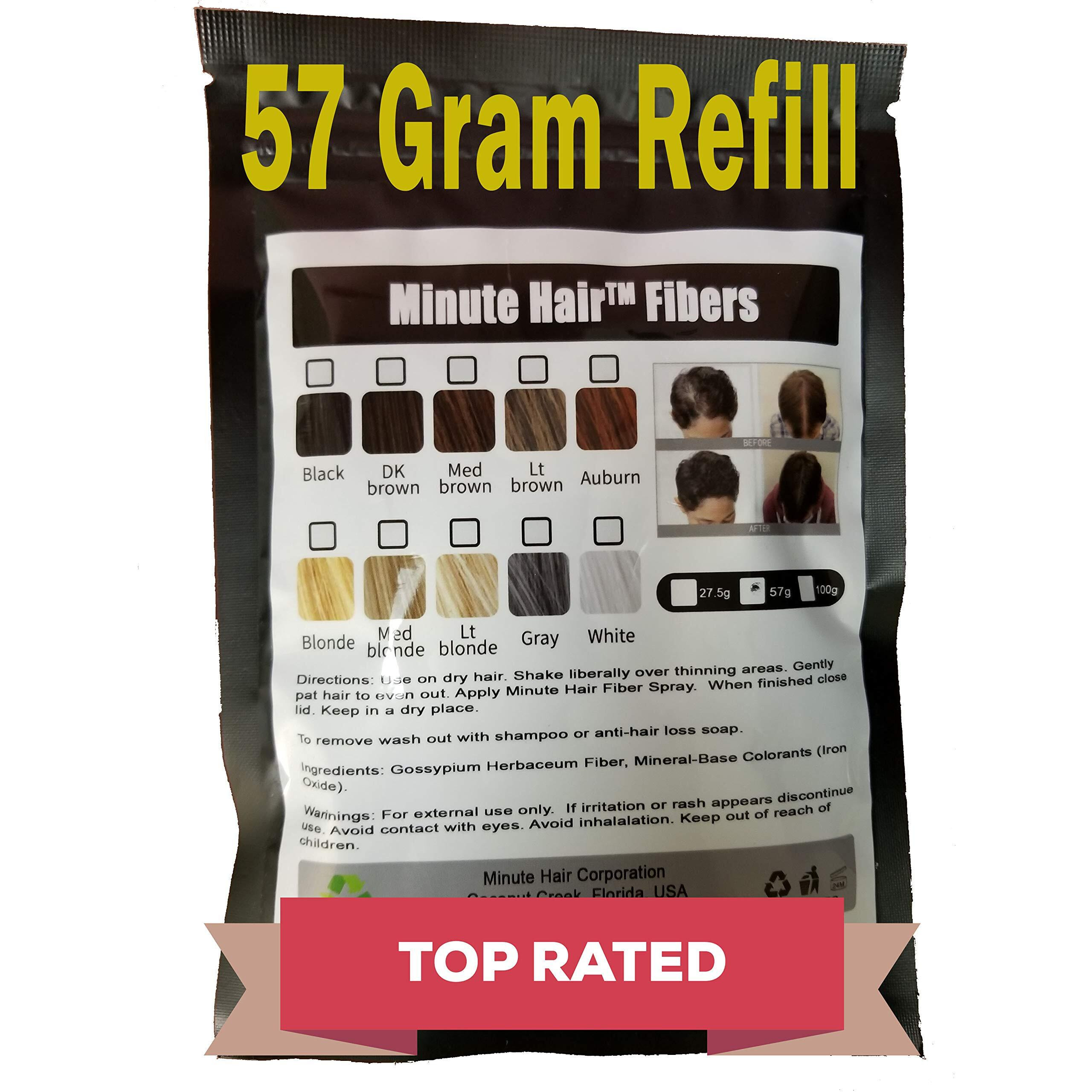 Hair Building Fibers Grey 57 Grams (2 Oz) Minute Hair Refill Hair Loss Concealer That You Can Use For Your Bottles From Competitors Like Toppik  Xfusion (Gray)