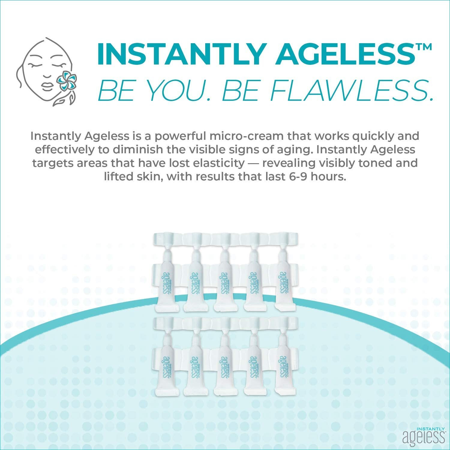 Instantly Ageless - Facelift In A Box Anti-Aging Face Cream For Forehead Wrinkles  Eyebrows  And Under-Eye Bags (10 Vials)