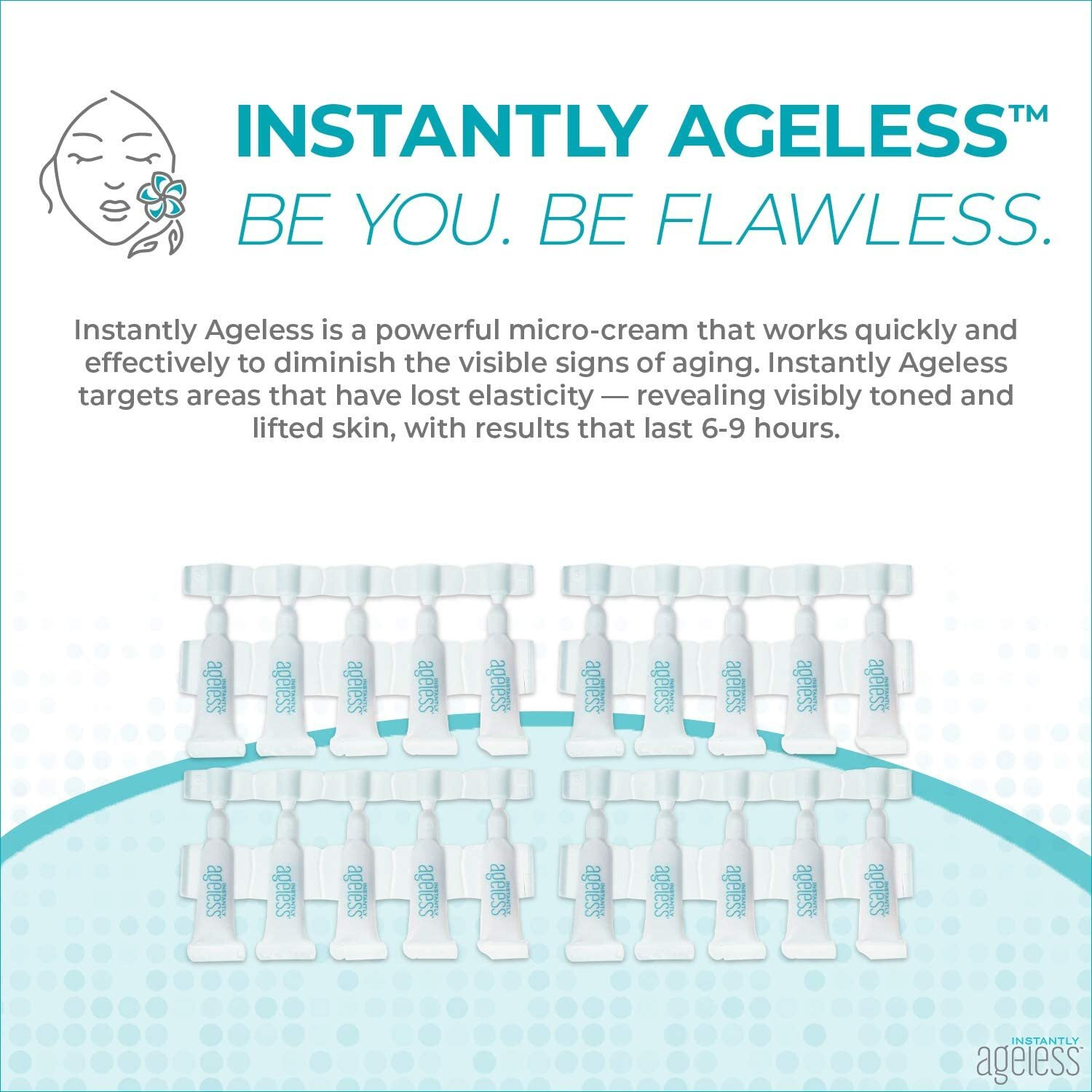 Instantly Ageless - Facelift In A Box Anti-Aging Face Cream For Forehead Wrinkles  Eyebrows  And Under-Eye Bags (20 Vials)