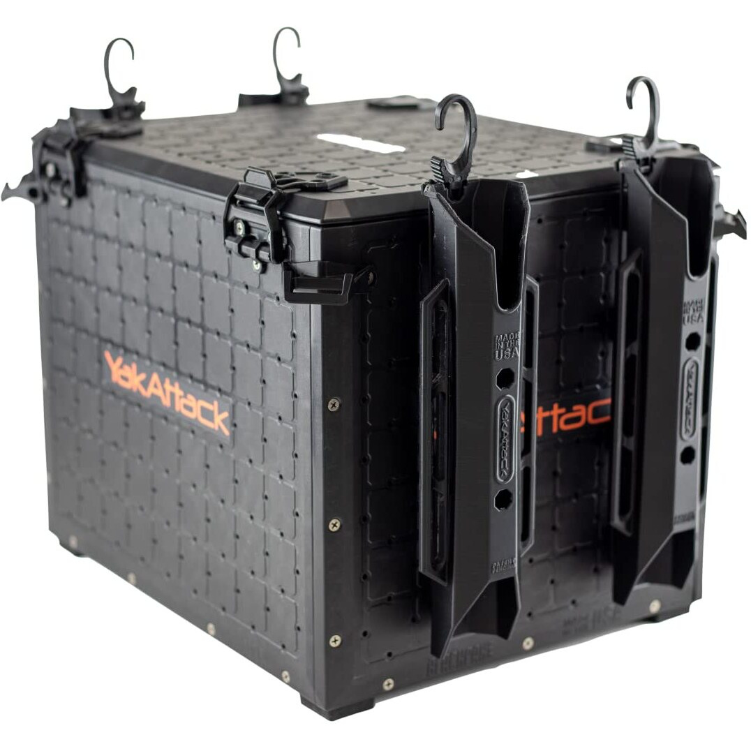 Yakattack Blackpak Pro Kayak Fishing Crate - Includes 4 Attachable Fishing Rod Holders  13&quot&quot X 16&quot&quot - Black