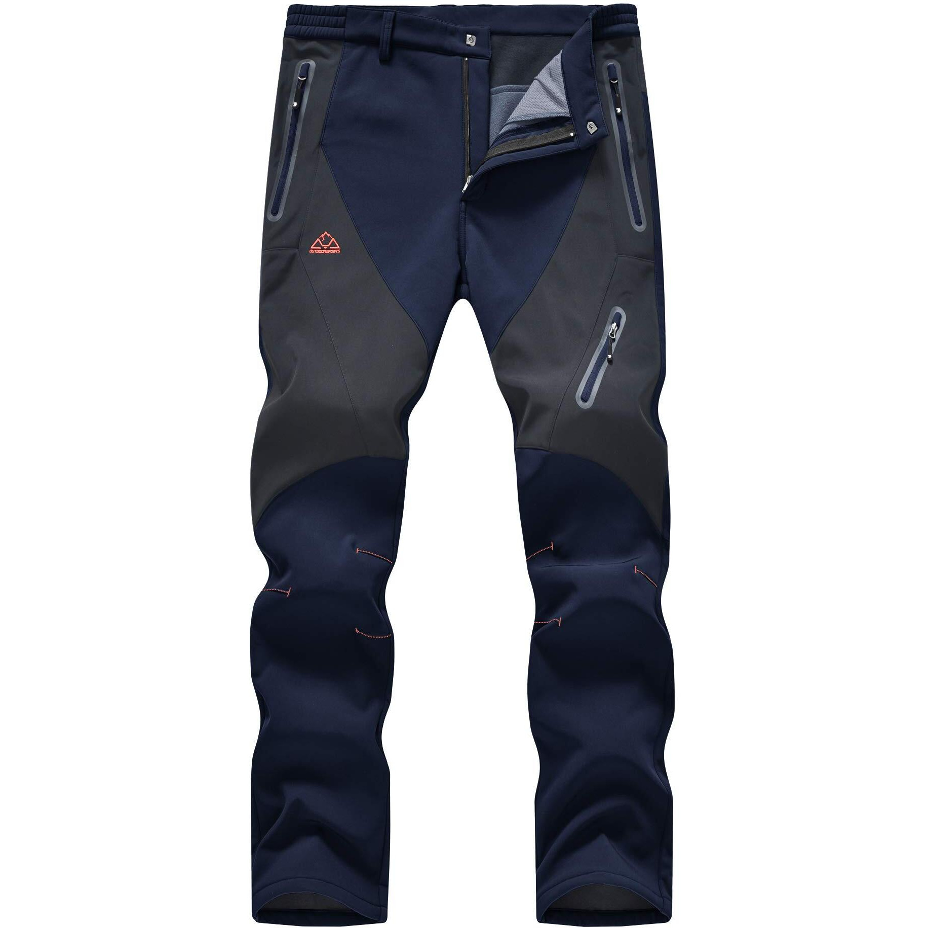 Ysento Men's Mountain Cargo Insulated Pants Waterproof Hiking Camping Fishing Climbing Quick Dry Pants Navy Size 32