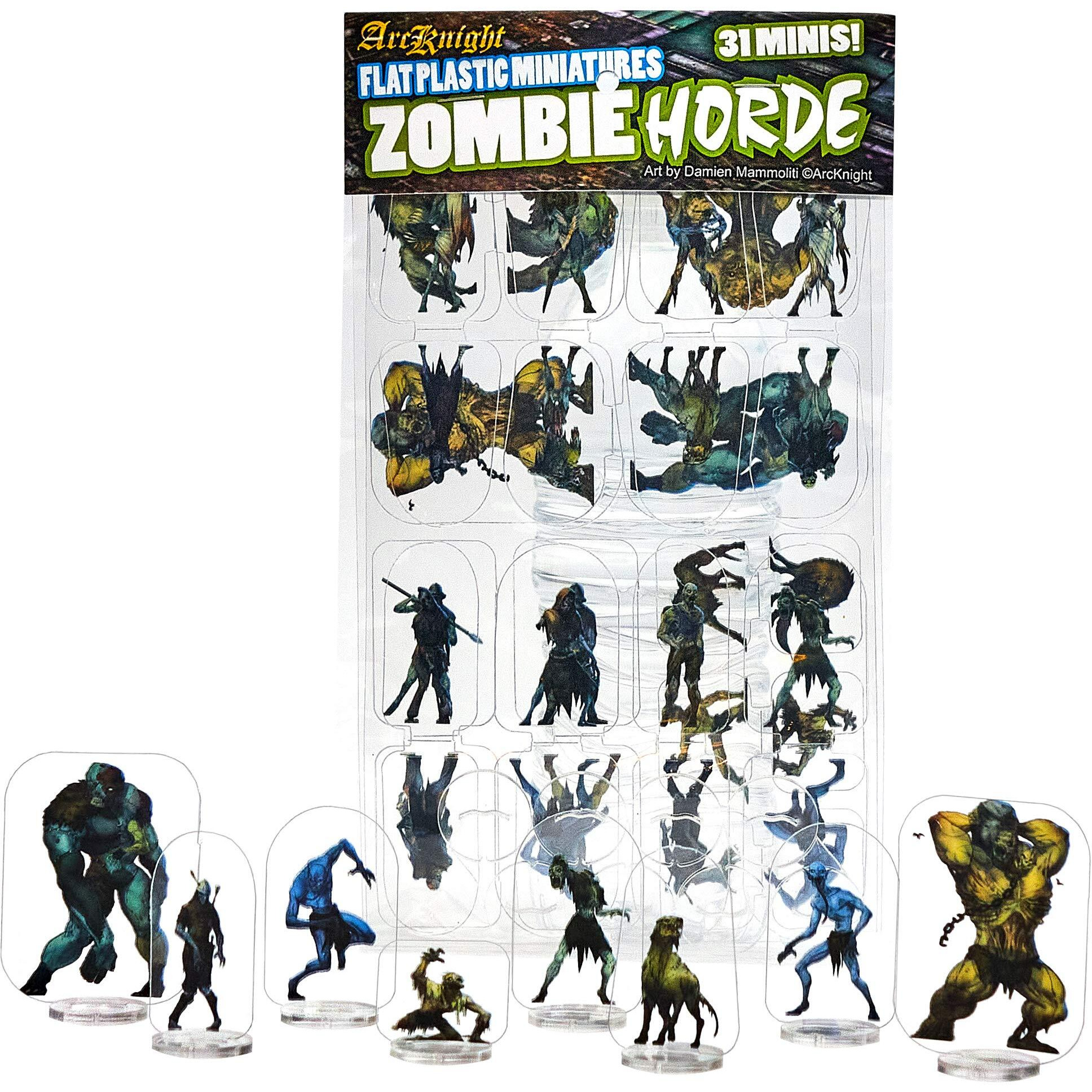 Arcknight Flat Plastic Miniatures Zombies Horde 31 Unique Undead-Themed Enemy Minis For Dnd 5E And Pathfinder Affordable  Skinny Figurines For Dungeons And Dragons And Other Tabletop Rpg Games