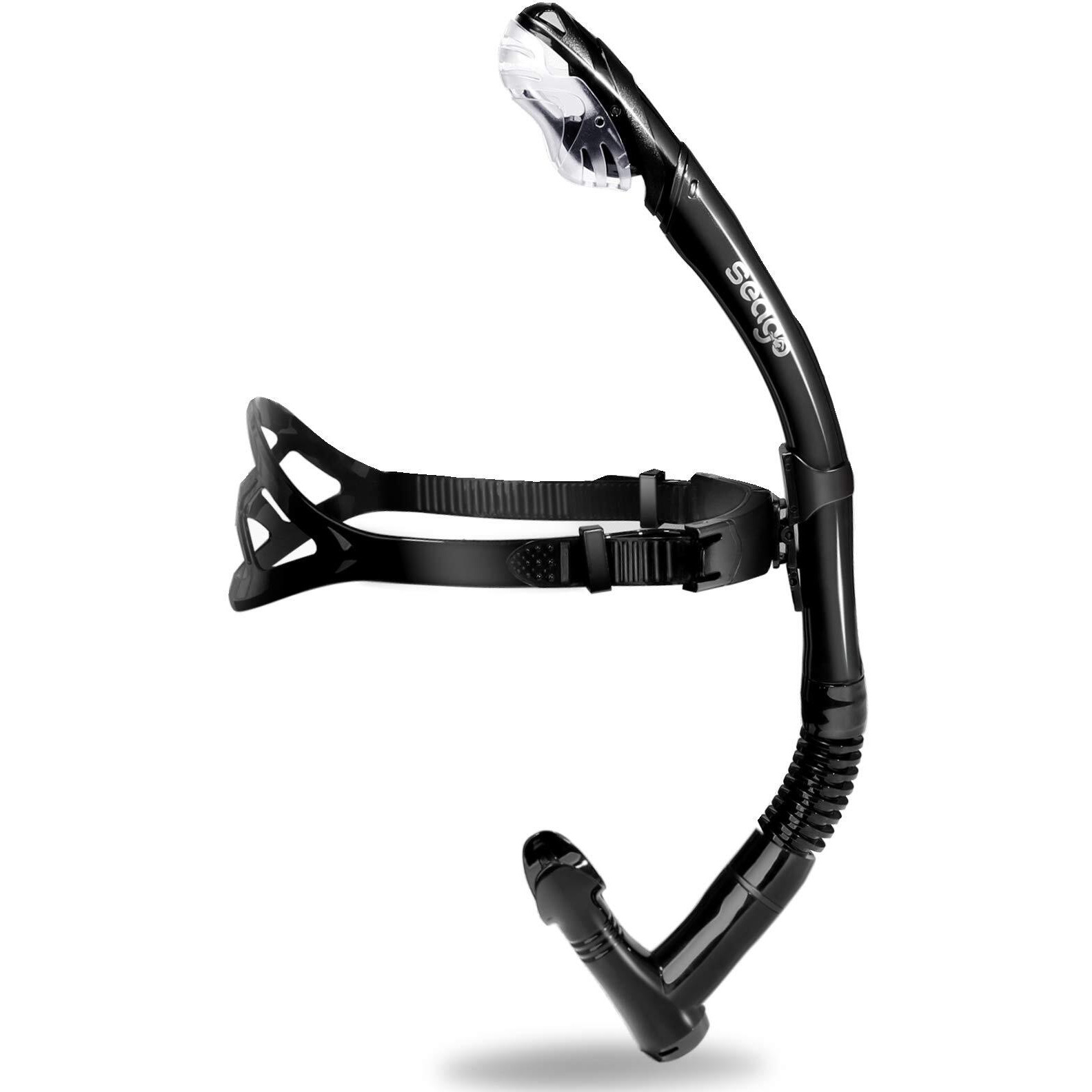 Seago Swim Snorkel For Lap Swimming  Dry Top Front Swimmer Snorkel For Adult Youth  Snorkel Gear Swimming Training Equipment In Pool And Open Water With Comfy Head Pads Food-Grade Silicone Mouthpiece