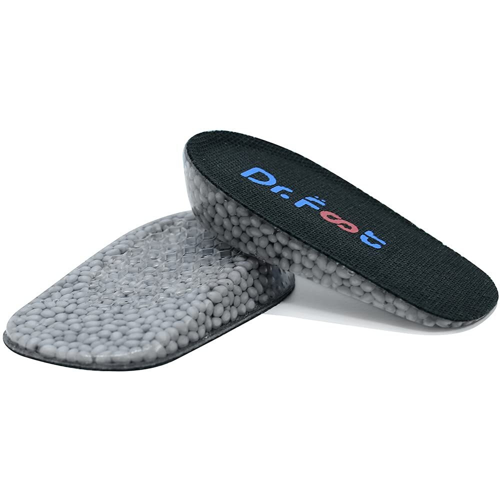Dr. Foot's Height Increase Insoles  Heel Cushion Inserts  Heel Lift Inserts For Leg Length Discrepancies (Large (1"" Height) | Black)