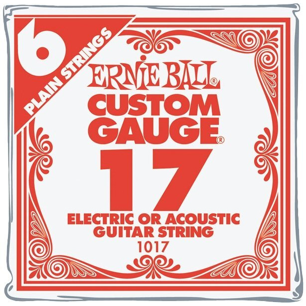 Ernie Ball Nickel Plain Single Guitar String .017 6-Pack