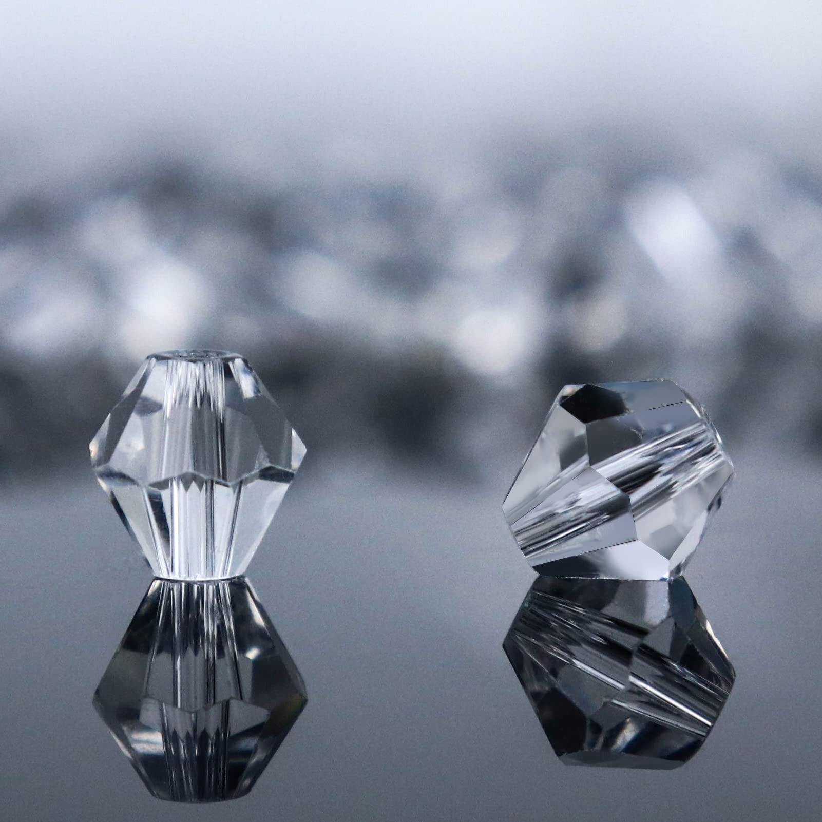 Dowarm 250Pcs Crystal Bicone Beads 6Mm  Bulk Small Faceted Bicone Glass Beads For Jewelry Making  Craft  Diy Bracelet  Necklace  Suncatcher