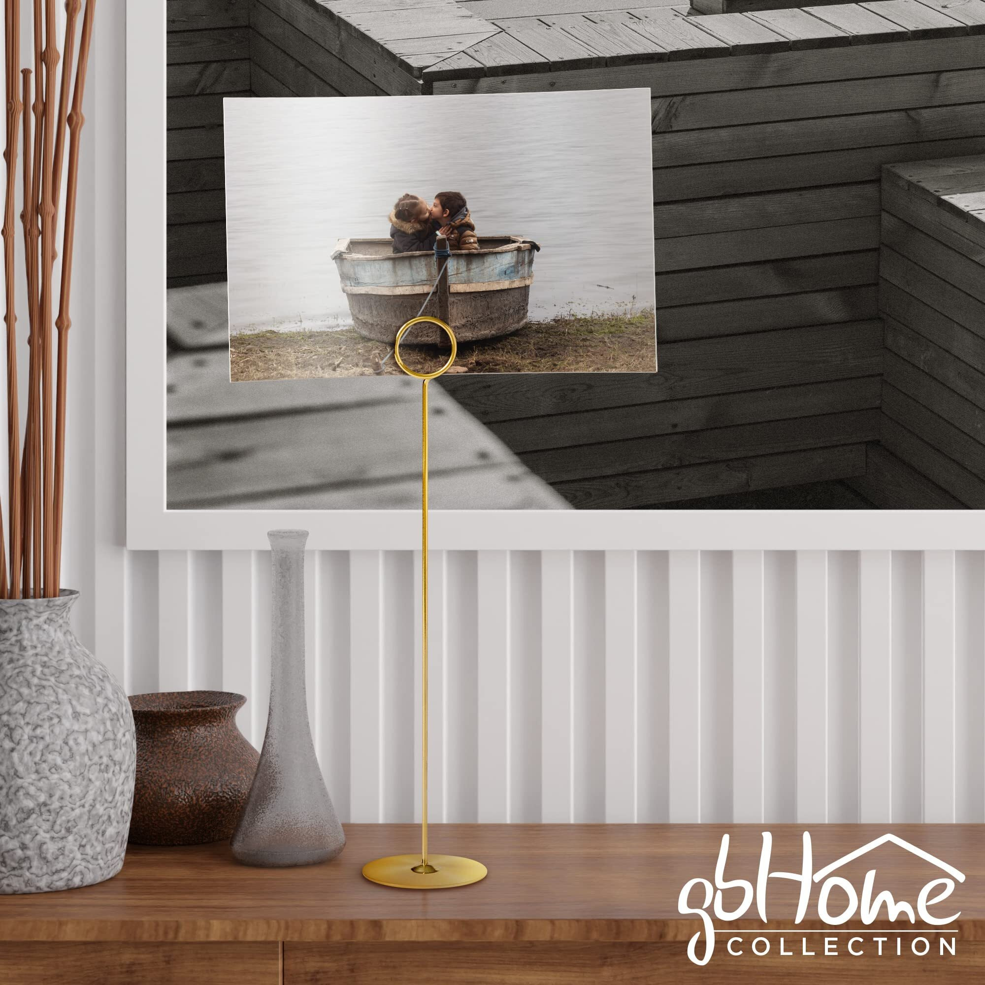 Place Card Holder  12 In Tall  12 Pack  Gold  Table Cardholder Tabletop Menu Holder Harp-Clip Number Holder Recipe Holder Reserved Card Holder  For Restaurants  Weddings  Banquets