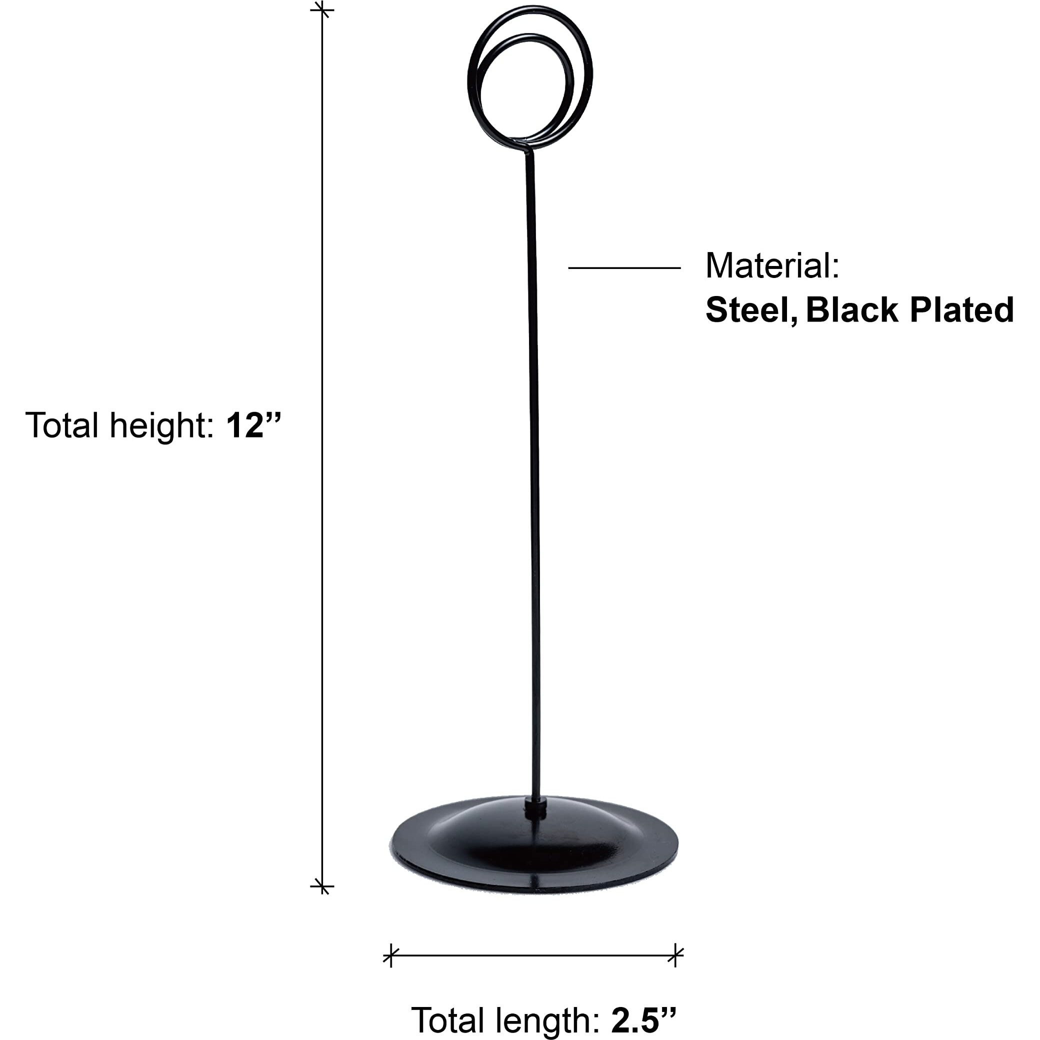 Hohiya 12 Pcs Table Number Holders 12 Inch Place Card Holder Stands Chrome Black Tall For Photos Food Signs Memo Notes Weddings Restaurants Birthdays Party