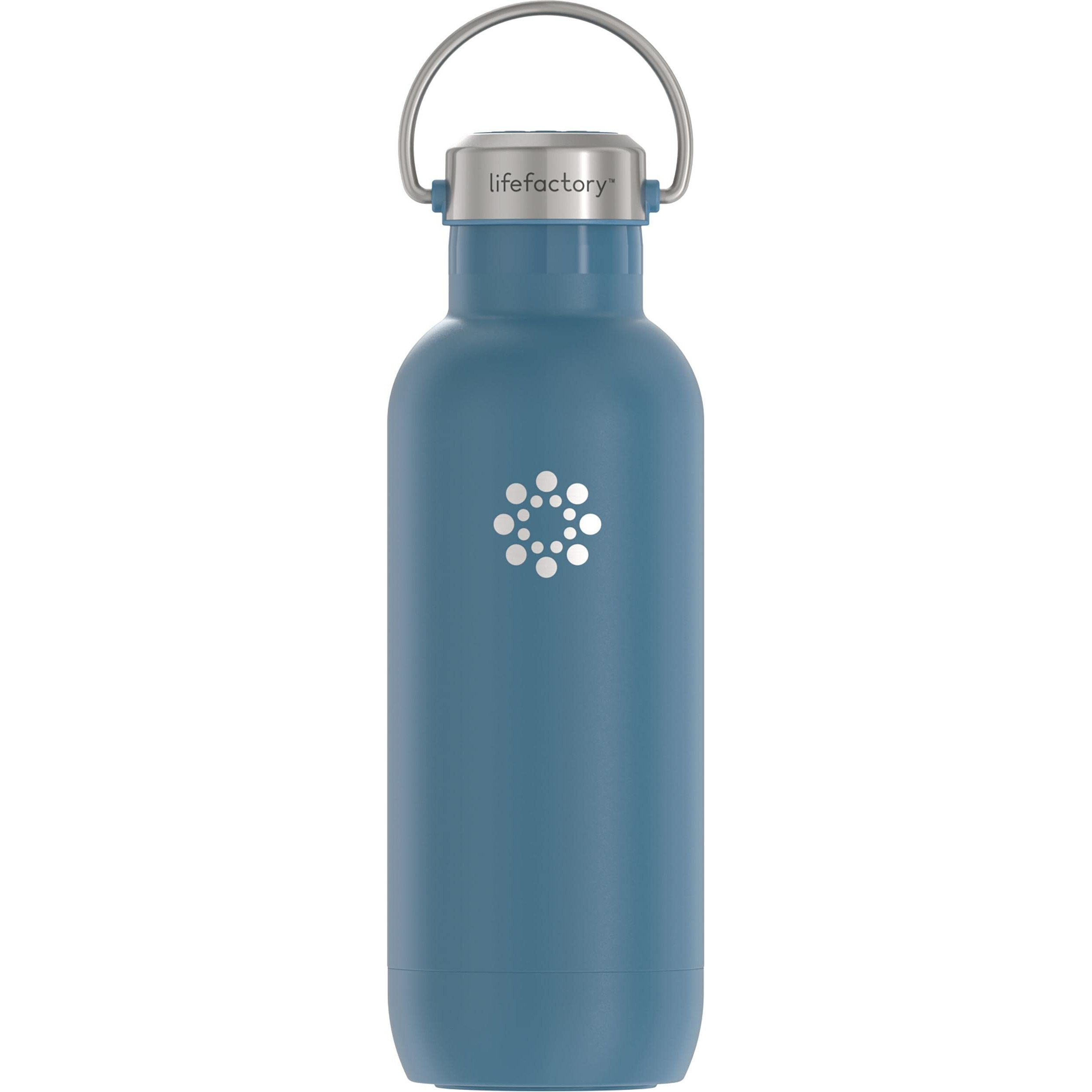 Lifefactory Stainless Steel Vacuum-Insulated Sport Bottle  20 Ounce  Dark Denim