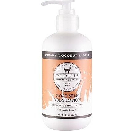 Dionis Goat Milk Hydrating Skincare Cream  Rich & Creamy Daily Moisturizing Coconut & Oats Scented Body Lotion For Dry Skin  Made In The Usa  Cruelty-Free & Paraben-Free  8.5 Oz Bottle