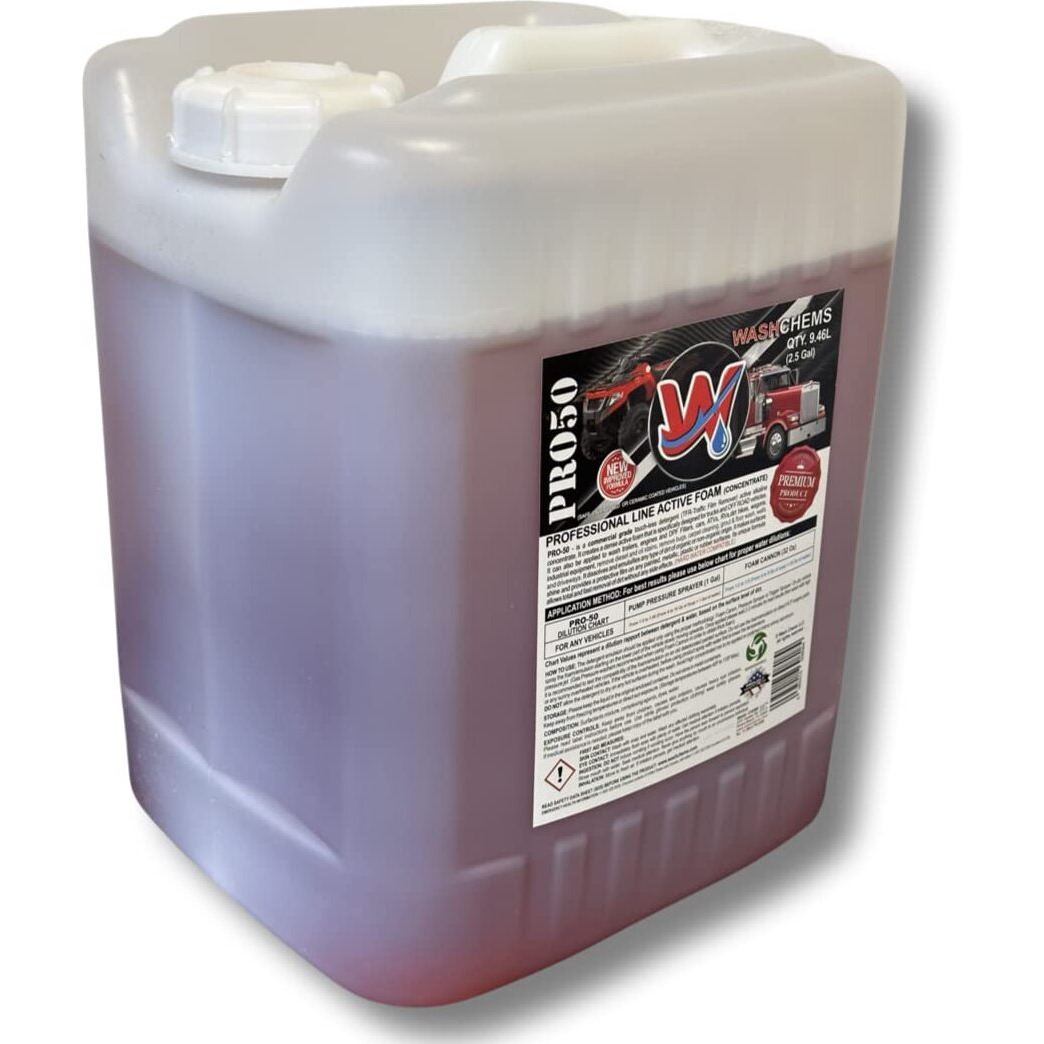 Wash Chems Pro 50 Touchless Car Wash Detergent Soap Concentrate No Brushing  Commercial Grade Professional Auto Foam Cleaner (Biodegradable) Also Great For Trucks & Tractors