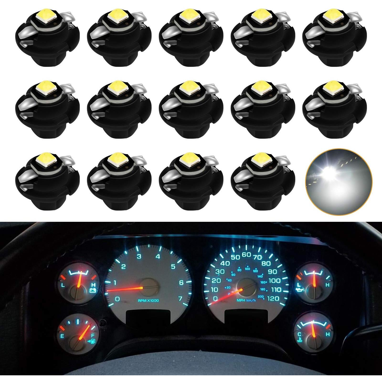 Mbuydiy White Led Lights Bulbs For Instrument Gauge Cluster Panel Speedometer Compatible With 2002-2006 Dodge Ram 1500 2500 3500 Pickup Truck