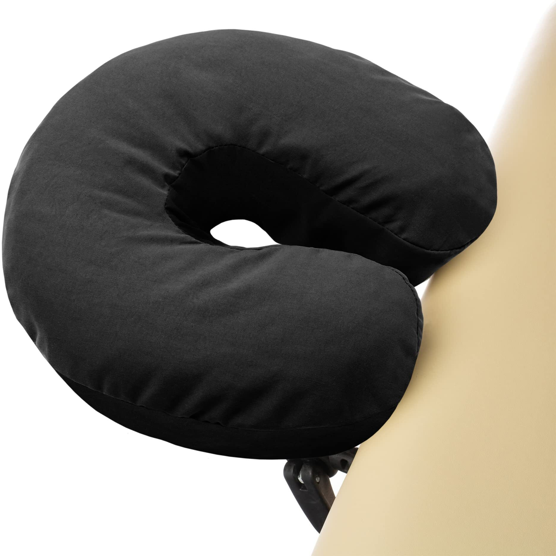 Saloniture 4-Pack Premium Microfiber Face Cradle Covers - Ultra Soft Fitted Massage Table Cradle Cover - Black