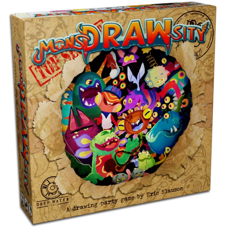 Deep Water Games Monsdrawsity Top Secret Version  Drawing Party Game Based On Verbal Description  Take Turns Describing & Drawing A Bizarre Monster  8+  3-8 Players (Mdstrgt01)