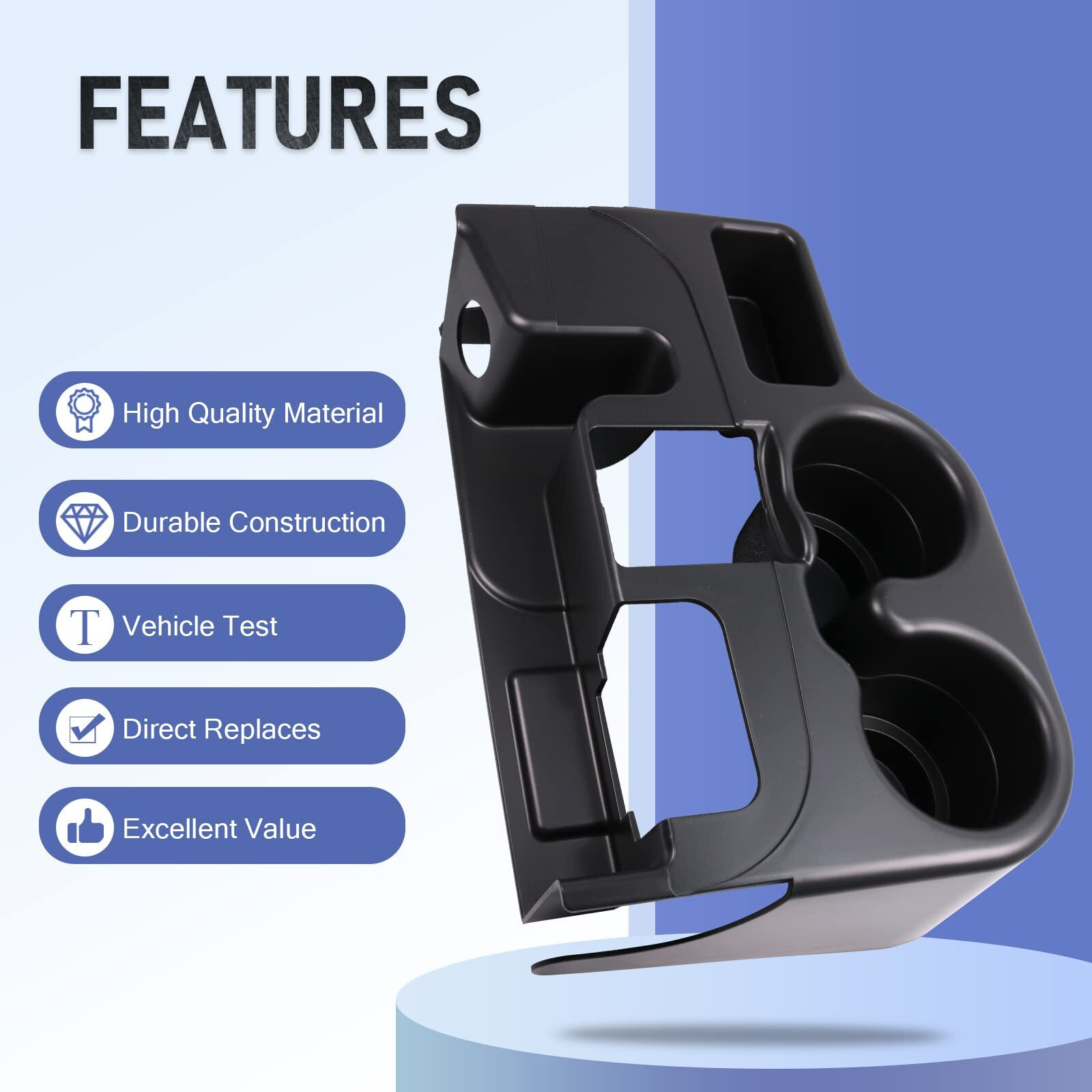 Dicmic Center Console Armrest Add-On Cup Holder For 2003-2012 Dodge Ram 1500 2500 3500