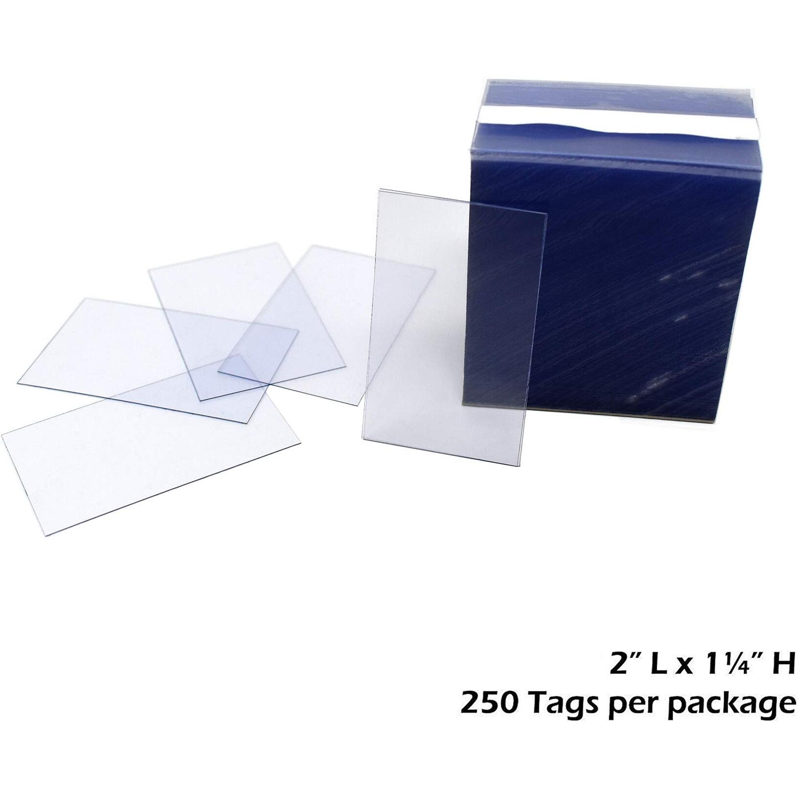 1.25"" X 2"" Clear Plastic Tags  Shelf Label Holders - 250 Pack