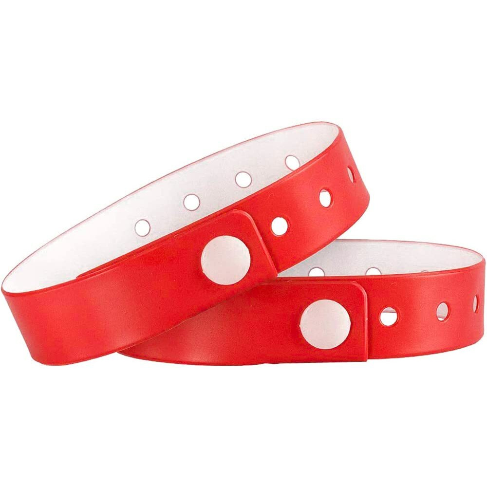 Ouchan Plastic Wristbands Red- 500 Pack Wristbands For Events Club Music Meeting Party