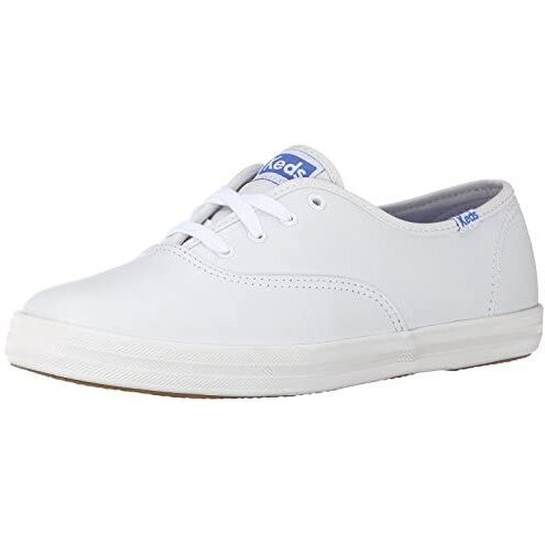 Keds Womens Champion Leather Sneaker  White  9 X-Wide Us