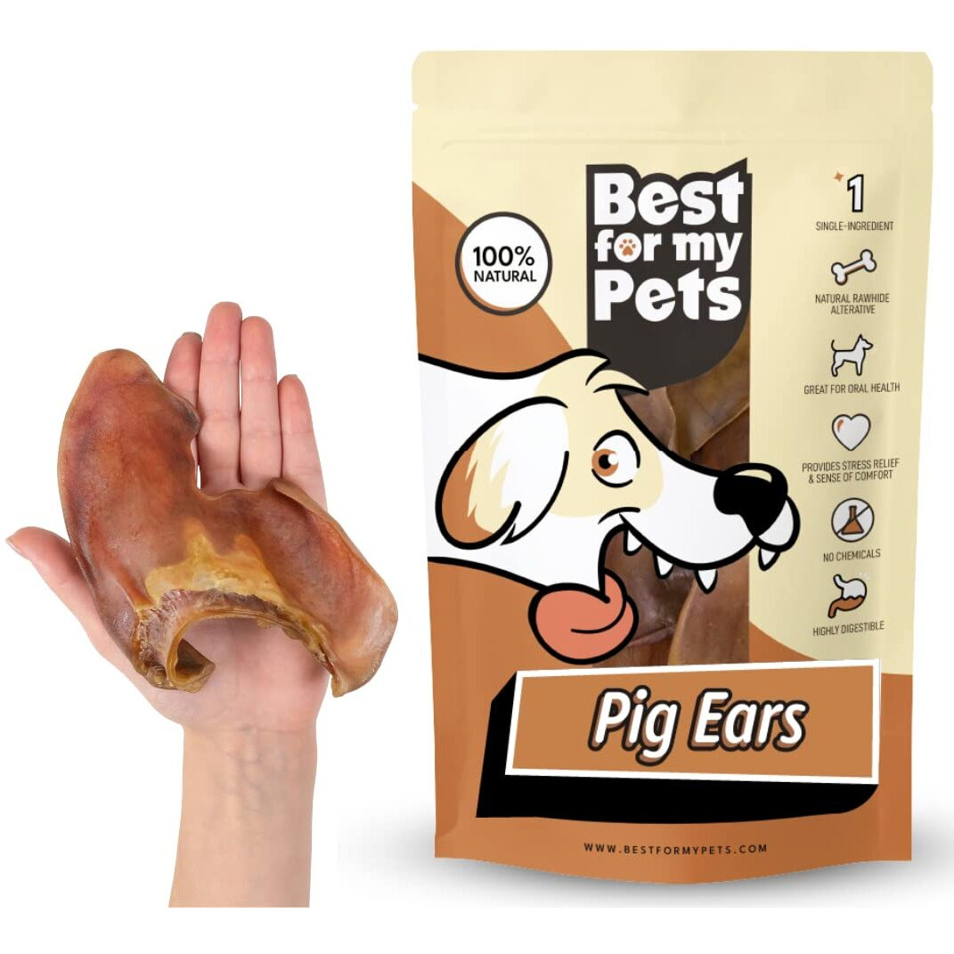 Best For My Pets Pig Ears For Dogs (Whole  30 Pack)  Healthy  Highly Digestible All Natural Pigs Ears Long-Lasting Dog Chews  Pork Dog Chew Treat