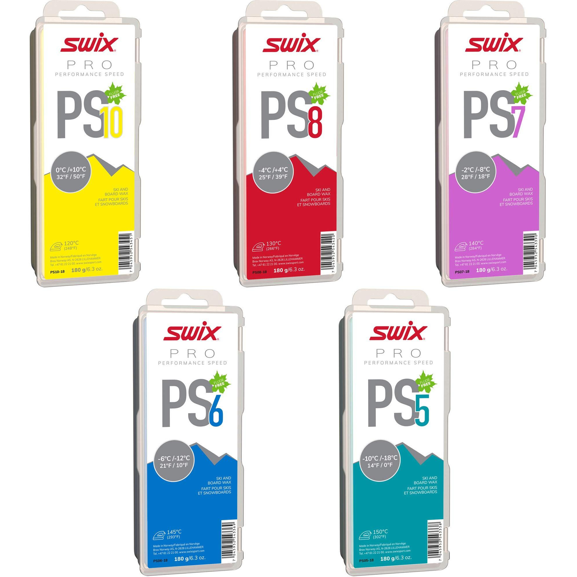 Ps10-18 - Pro Speed Wax - Ps10 Yellow - 32+ Degrees Fahrenheit - 180G Bar - Fluoro Free - Ski Or Snowboard - Warm Conditions - Cleaning Storage