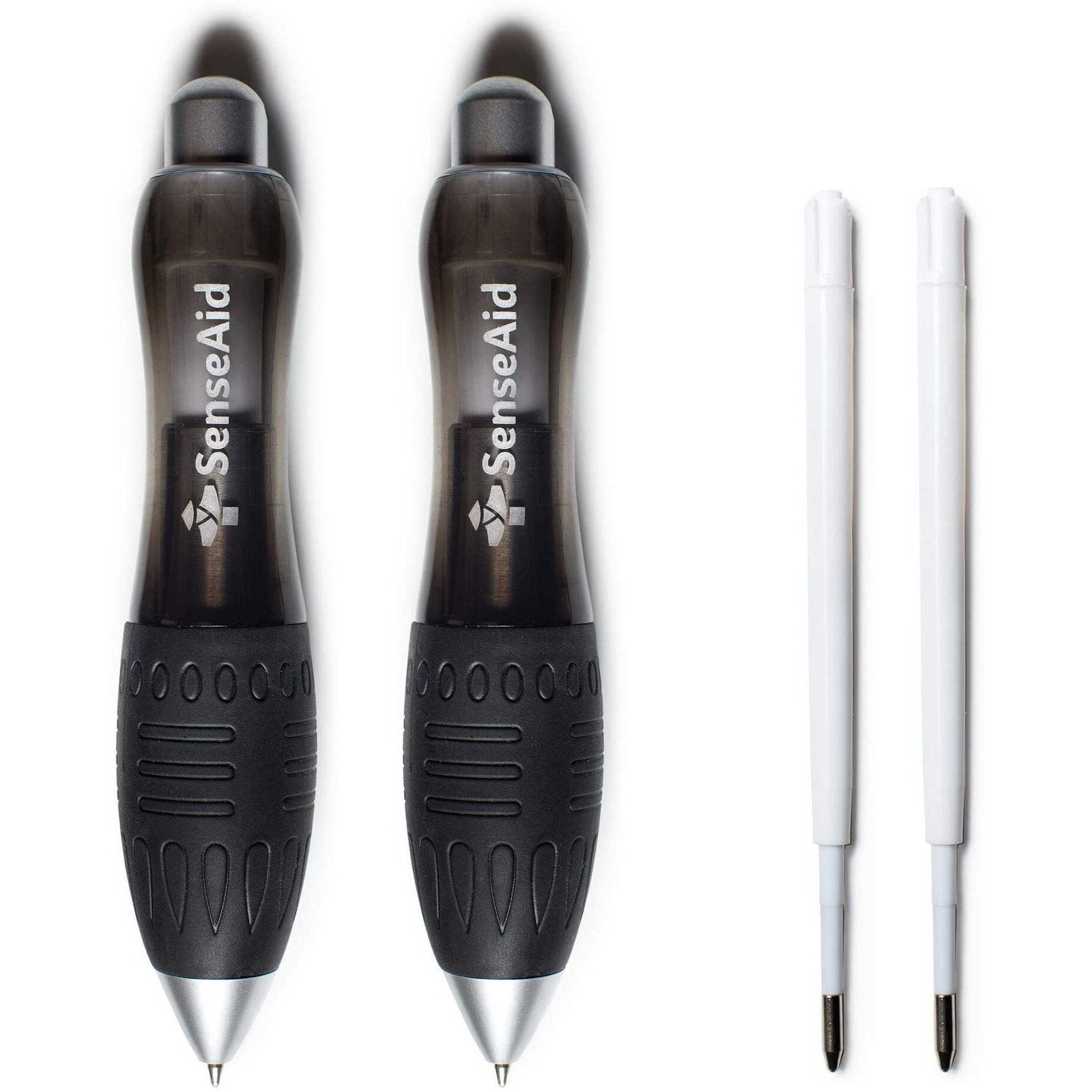 Fat Heavy Weighted Pens | Set Of Two Super Big Pens Including Two Bonus Ink Refills | Large Wide Grip Pens Aids Writing For Those With Arthritis  Parkinson's  Carpal Tunnel & Essential Hand Tremors