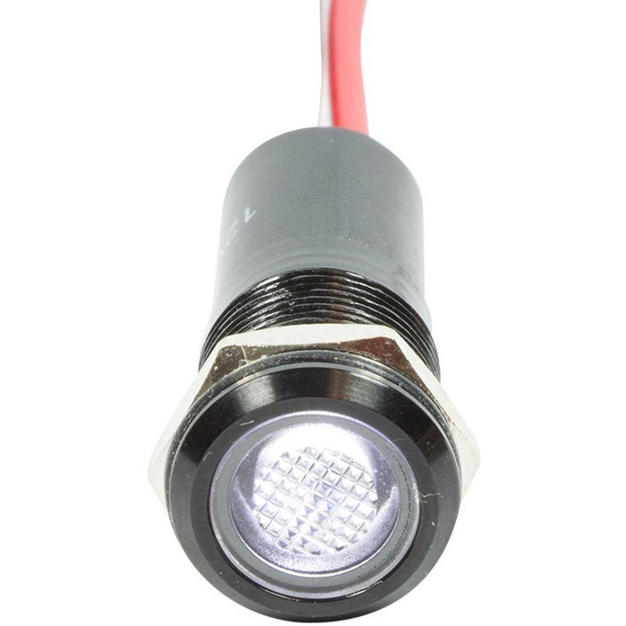 Alpinetech Plb12M 12Mm 1/2"" 120V Ac Led Metal Signal Indicator Pilot Dash Light (White)