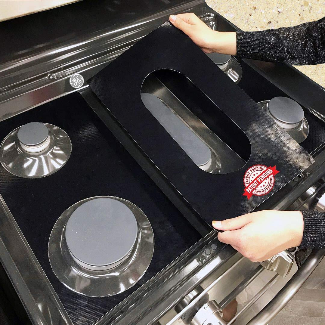 Stove Protector Liners Compatible With Ge Stoves  Ge Gas Ranges - Customized - Easy Cleaning Liners For Ge Compatible Model Pgs930Ypfs
