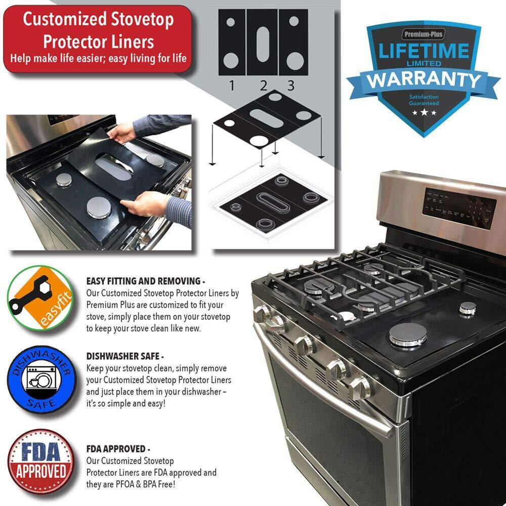 Stove Protector Liners Compatible With Ge Stoves  Ge Gas Ranges - Customized - Easy Cleaning Liners For Ge Compatible Model Pgs930Ypfs