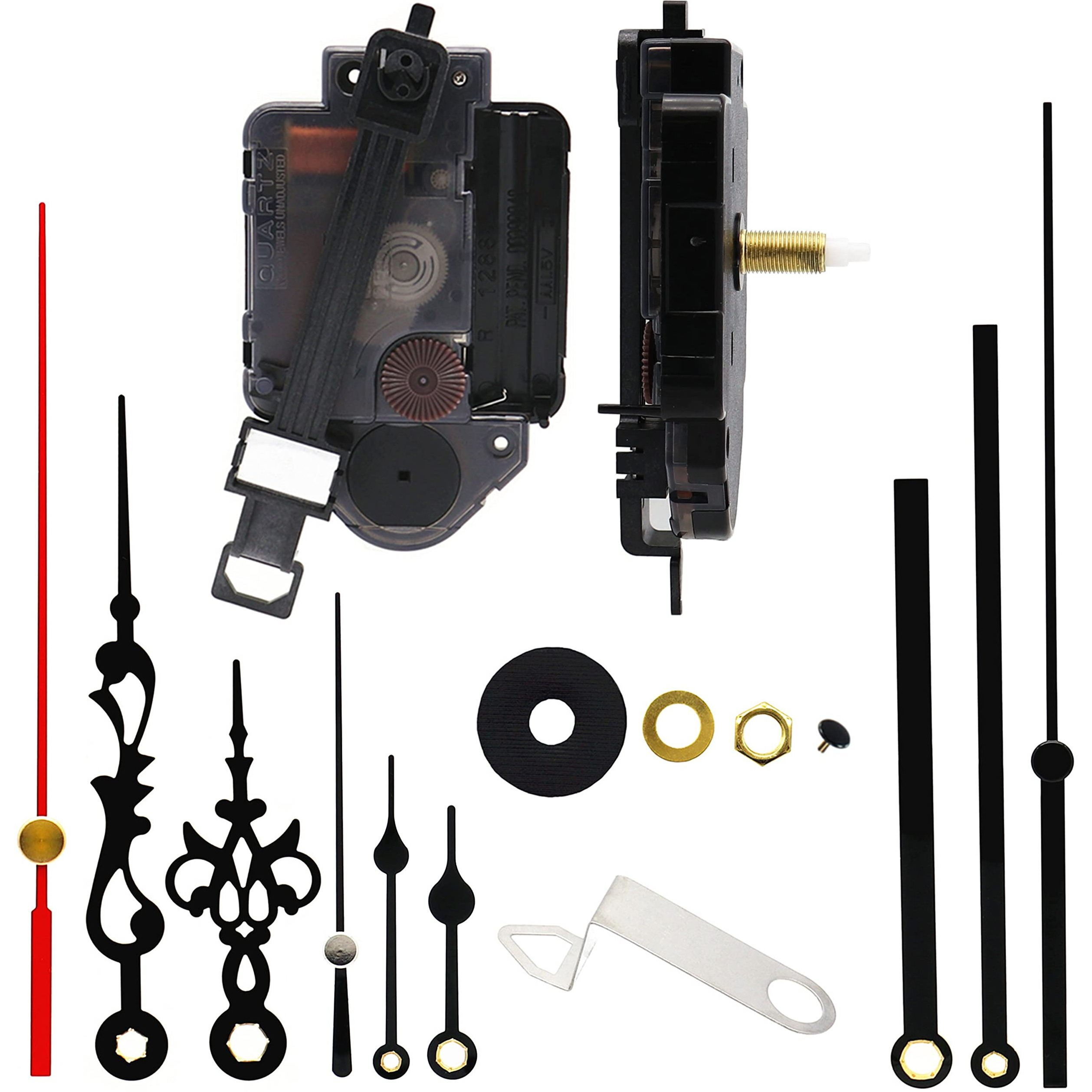 Youngtown 12888 Pendulum Type Movement Step Clock Accessory Quartz Diy Movement Kits 1/2 Inch Maximum Dial Thickness  9/10 Inch Total Shaft Length.