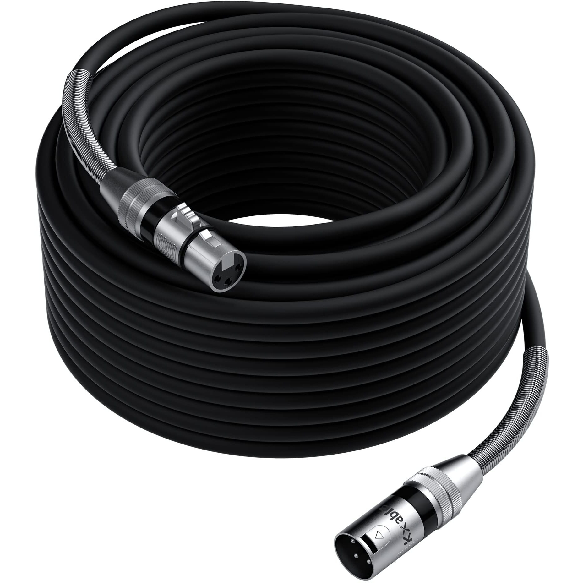 Xlr Cable 200 Feet  22Awg  Zinc Alloy Shells  Xlr Male To Female Heavy Duty Cable  3 Pin Balanced Shielded Microphone Cord  Durable & Flexible Xlr Patch Cable  Metal Spring Sr-Black