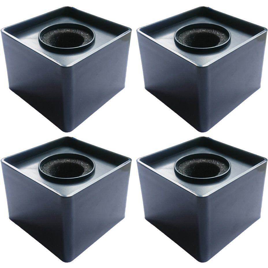 Actopus 4Pcs Black Microphone Cube Interview Square Mic Flag Studio Equipment