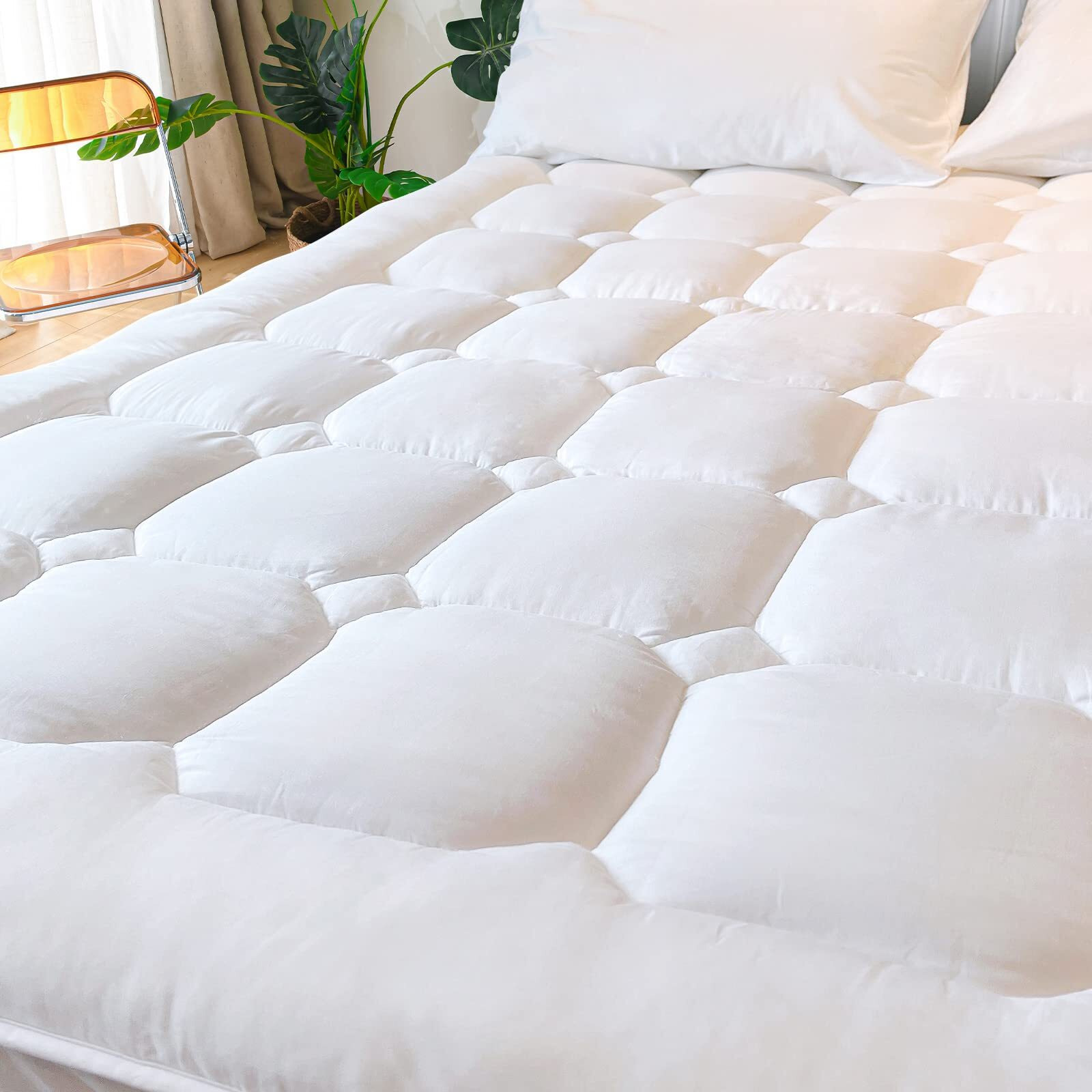 Unilibra Twin Xl Size Bamboo Mattress Pad Cooling  Quilted Fitted Mattress Protector Pillow Top Extra Long Mattress Cover With Deep Pocket Up To 19 Inches  Ultra Soft Filling Mattress Pad