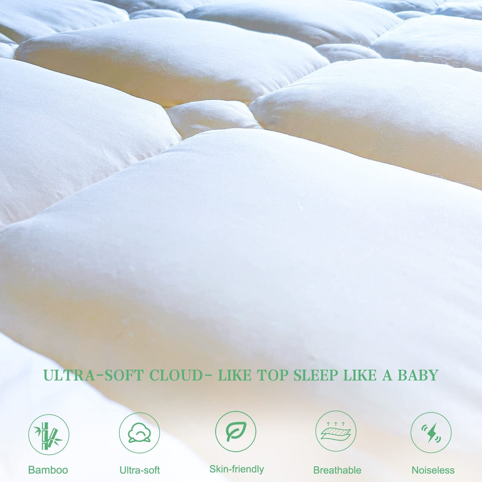 Unilibra Twin Xl Size Bamboo Mattress Pad Cooling  Quilted Fitted Mattress Protector Pillow Top Extra Long Mattress Cover With Deep Pocket Up To 19 Inches  Ultra Soft Filling Mattress Pad